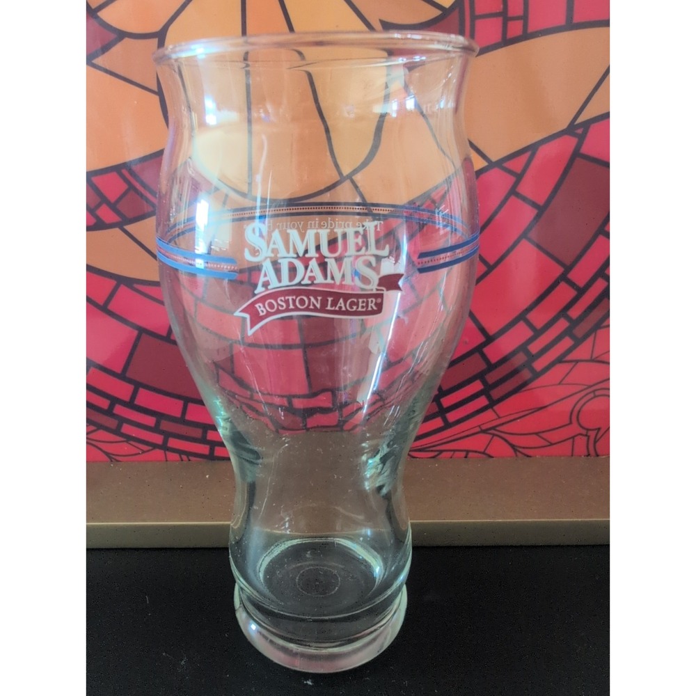 Samuel Adams Tulip Glass "Take Pride In Your Beer" Sam Boston Lager Pint 16oz